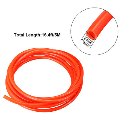 Harfington Uxcell 10mm X 6.5mm Pneumatic Air PU Hose Pipe Tube 5 Meter 16.4ft Orange
