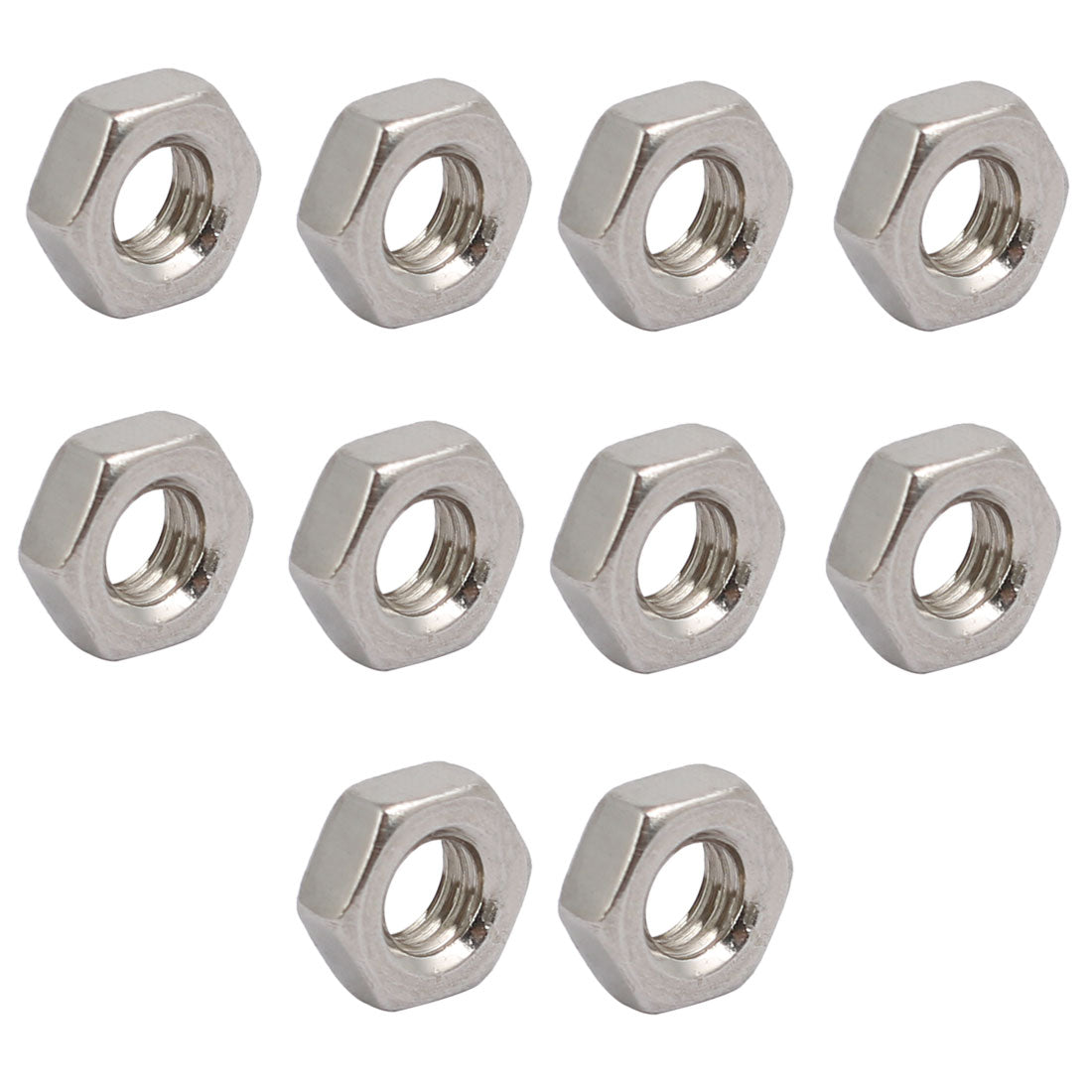 uxcell Uxcell 10pcs M4 x 0.7mm Pitch Metric Thread 304 Stainless Steel Left Hand Hex Nuts