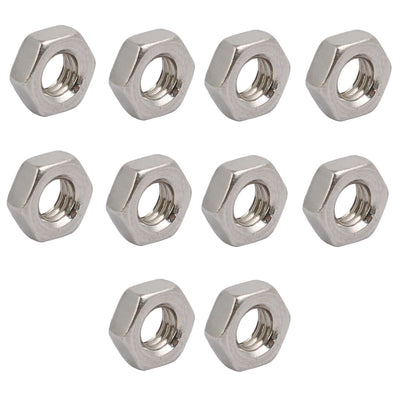 Harfington Uxcell 10pcs M4 x 0.7mm Pitch Metric Thread 304 Stainless Steel Left Hand Hex Nuts