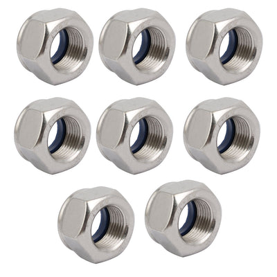 Harfington Uxcell 8pcs M18 x 1.5mm Pitch Metric Fine Thread 304 Stainless Steel Hex Lock Nuts
