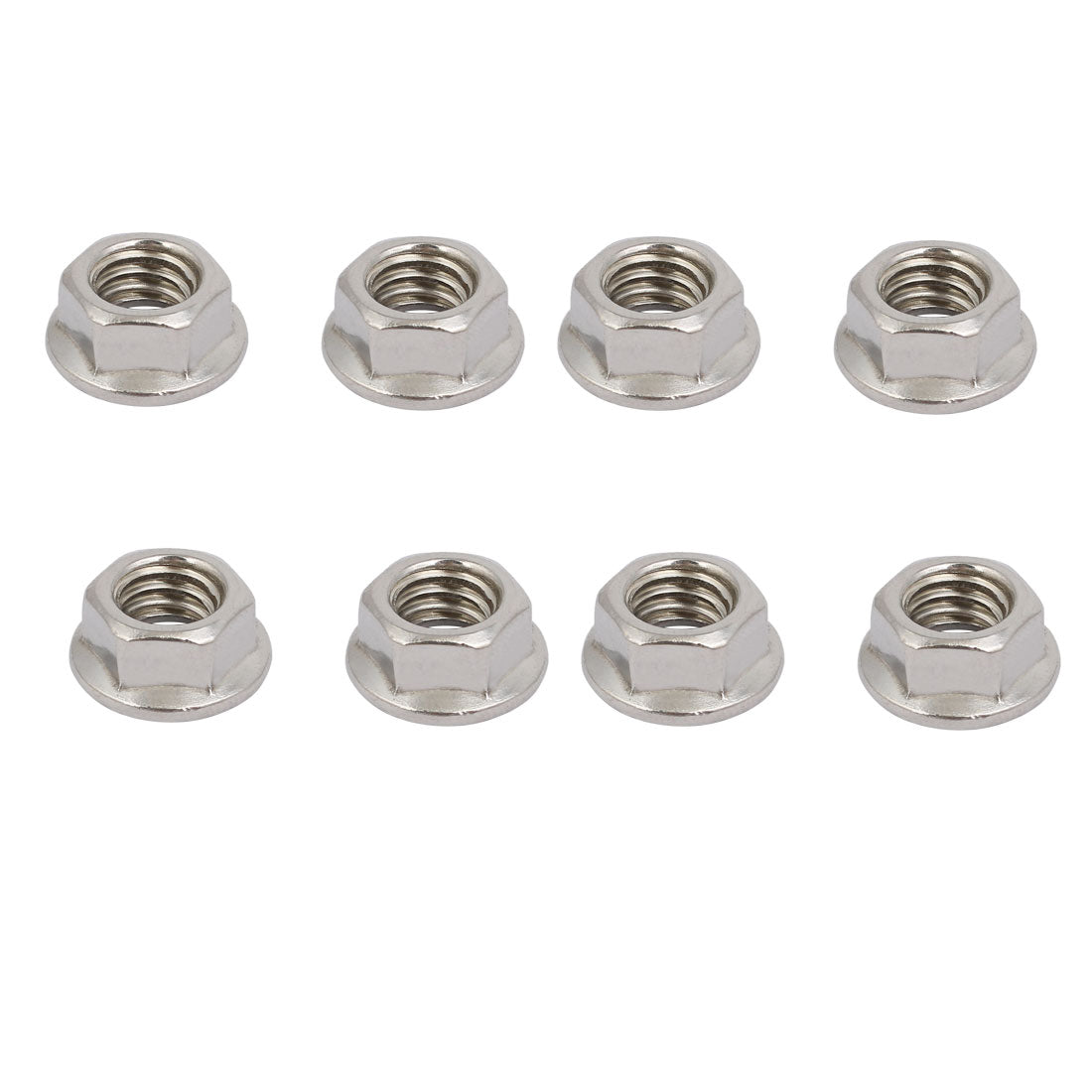 uxcell Uxcell 8pcs 3/8"-16 UNC Thread 304 Stainless Steel Hex Serrated Flange Nut Fastener