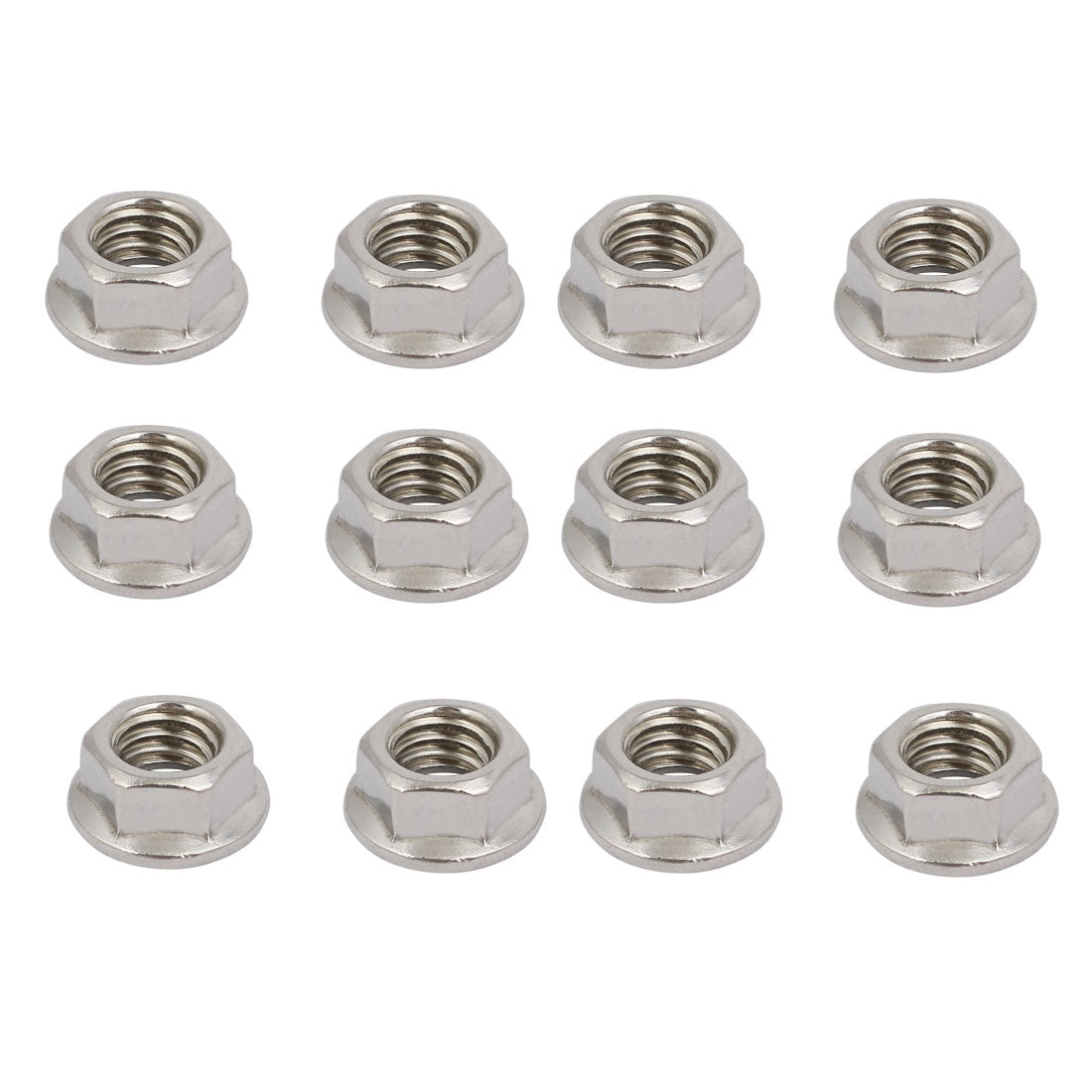 uxcell Uxcell 12pcs 3/8"-16 UNC Thread 304 Stainless Steel Hex Serrated Flange Nut Fastener