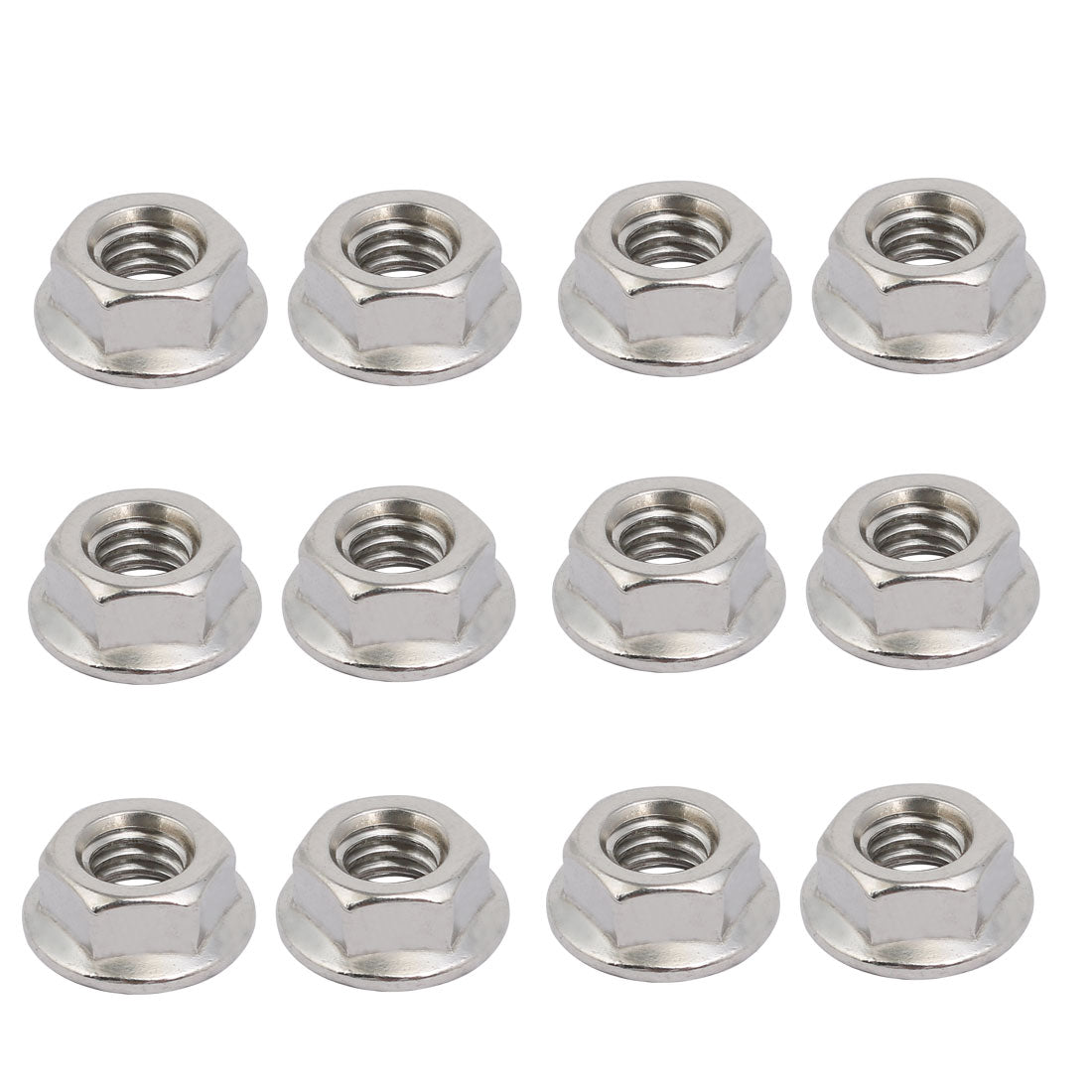 uxcell Uxcell 12pcs 5/16"-18 UNC Thread 304 Stainless Steel Hex Serrated Flange Nut Fastener