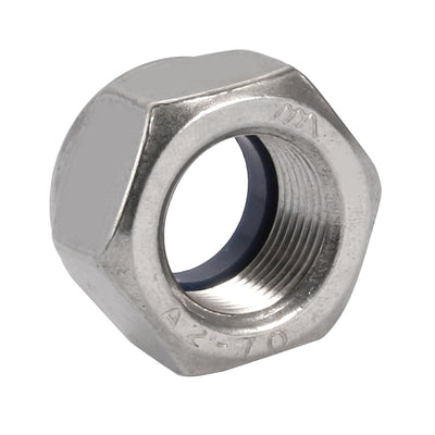 Harfington Uxcell 4pcs M20 x 1.5mm Pitch Metric Fine Thread 304 Stainless Steel Hex Lock Nuts