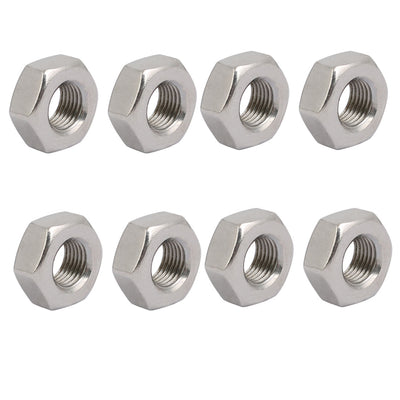 Harfington Uxcell Hex Nuts, M10x1 UNF 304 Stainless Steel Thread Hexagon Nut 8pcs