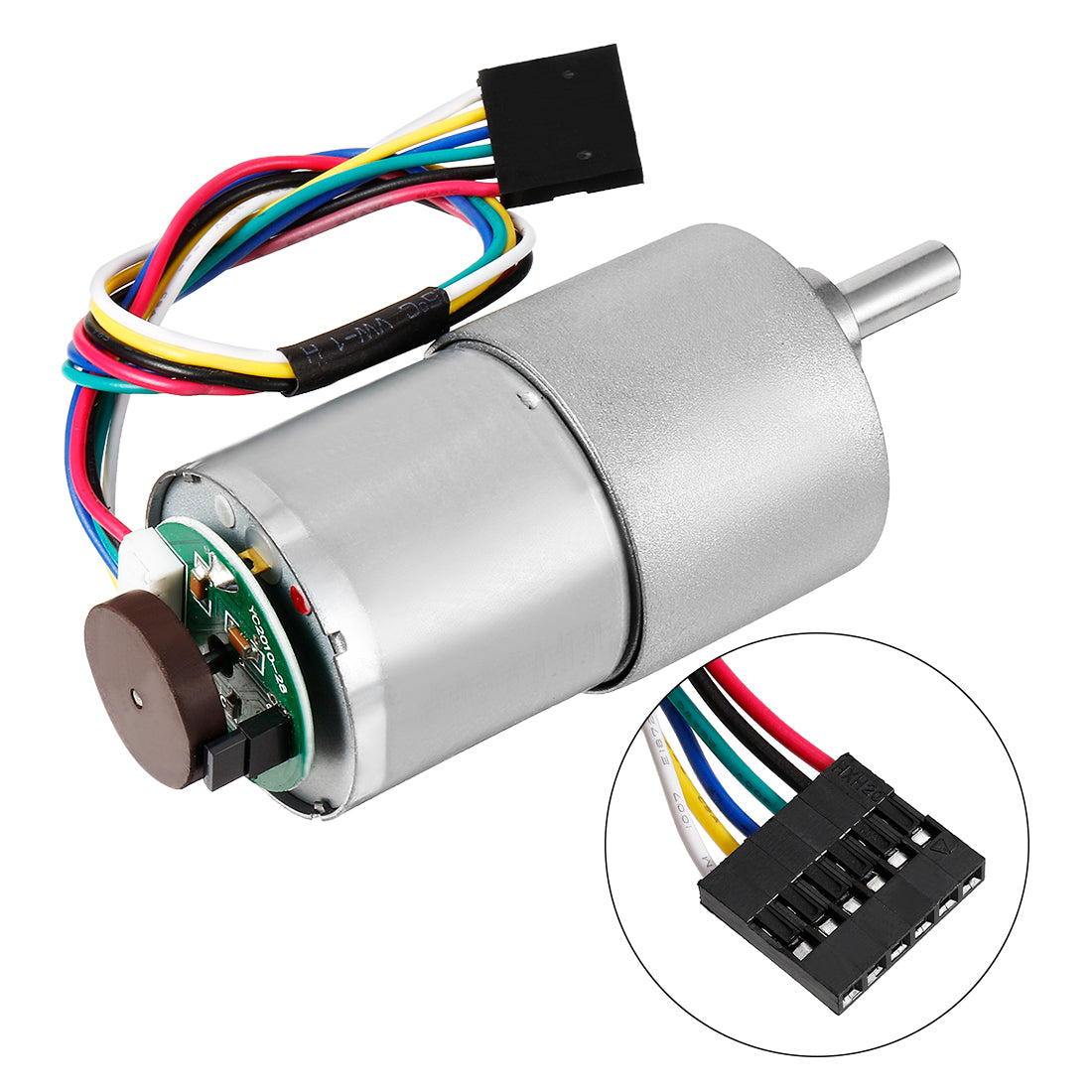 uxcell Uxcell 90:1 Gearmotor with Encoder DC 24V 111RPM Encoder Gear Motor 37Dx54L mm