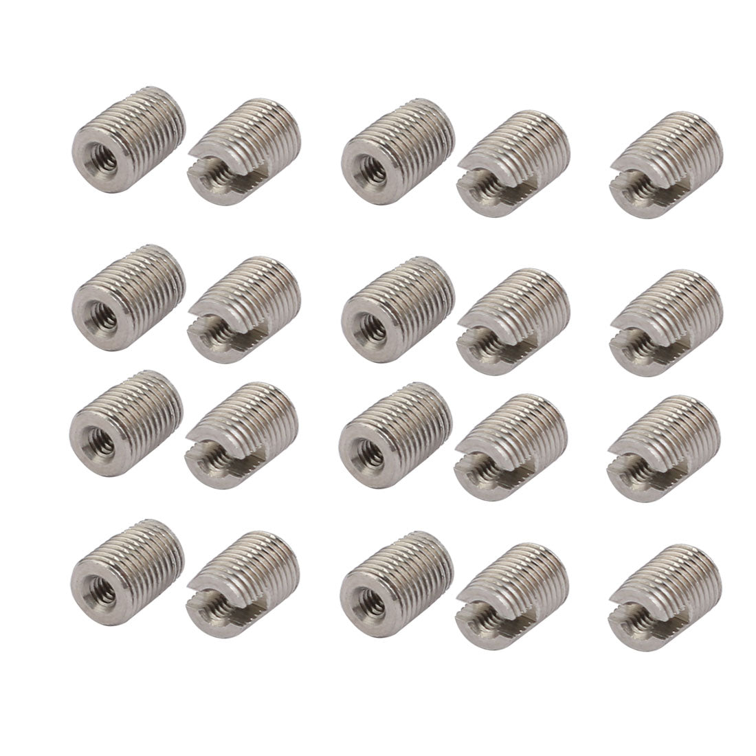 uxcell Uxcell M2x6mm 304 Stainless Steel Self Tapping Slotted Thread Insert 20pcs