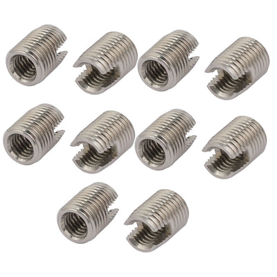 Harfington Uxcell M6x12mm 304 Stainless Steel Self Tapping Slotted Thread Insert 10pcs