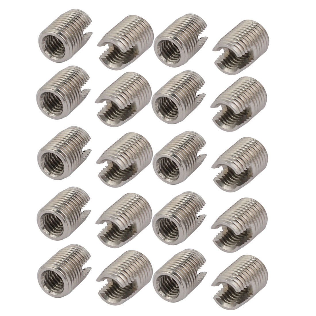 uxcell Uxcell M6x12mm 304 Stainless Steel Self Tapping Slotted Thread Insert 20pcs