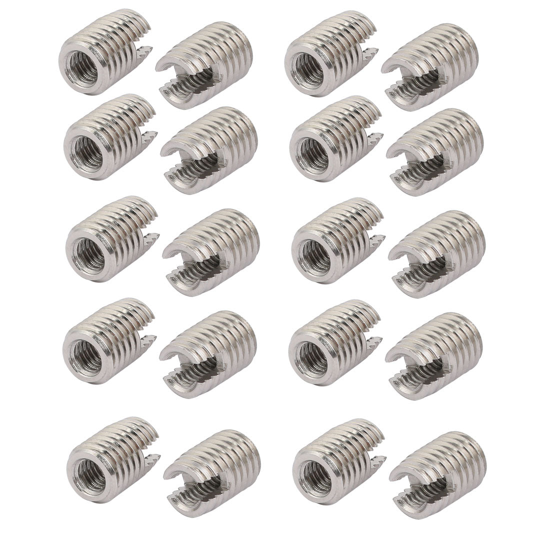 uxcell Uxcell M6x14mm 304 Stainless Steel Self Tapping Slotted Thread Insert 20pcs