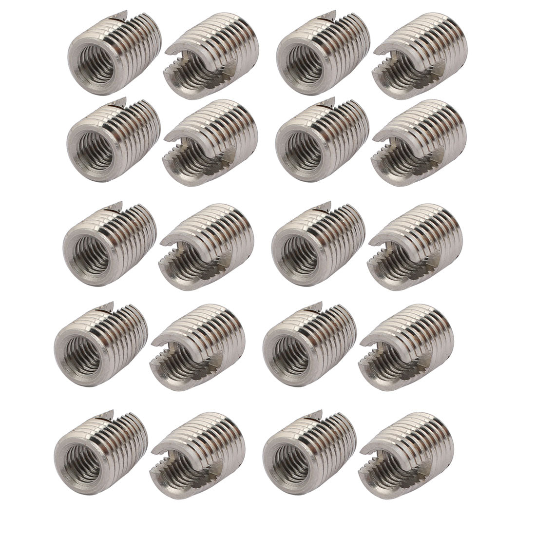 uxcell Uxcell M8x15mm 304 Stainless Steel Self Tapping Slotted Thread Insert 20pcs