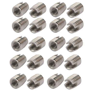 Harfington Uxcell M8x15mm 304 Stainless Steel Self Tapping Slotted Thread Insert 20pcs
