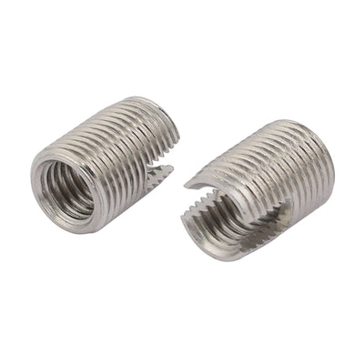 Harfington Uxcell M12x22mm 304 Stainless Steel Self Tapping Slotted Thread Insert 2pcs