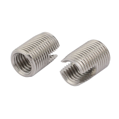 Harfington Uxcell M12x22mm 304 Stainless Steel Self Tapping Slotted Thread Insert 2pcs