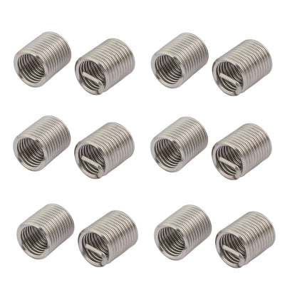 Harfington Uxcell M12x1.75mmx24mm 304 Stainless Steel Helical Coil Wire Thread Insert 12pcs