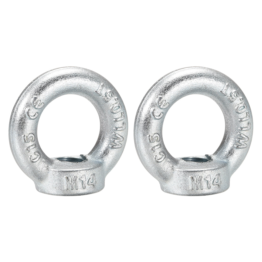 uxcell Uxcell M14 Thread C15 Carbon Steel Zinc Plated DIN582 Lifting Ring Eye Nut 2pcs
