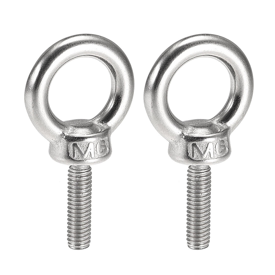 uxcell Uxcell 2 Pcs M6x20mm Thread 16mm Inside Dia 27mm Outside Dia 304 Stainless Steel Lifting Eye Bolt