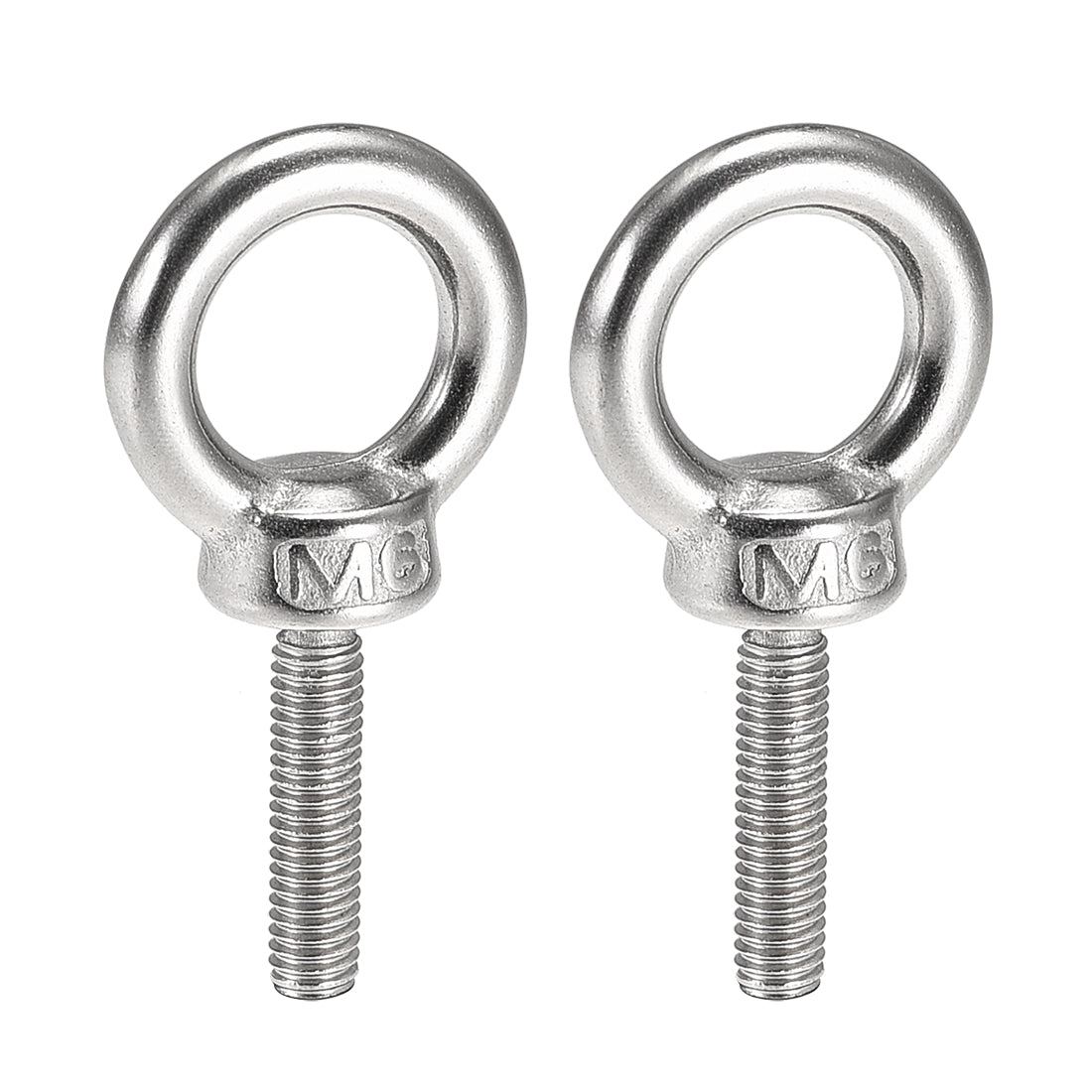 uxcell Uxcell 2 Pcs M6x25mm Thread 16mm Inside Dia 27mm Outside Dia 304 Stainless Steel Lifting Eye Bolt