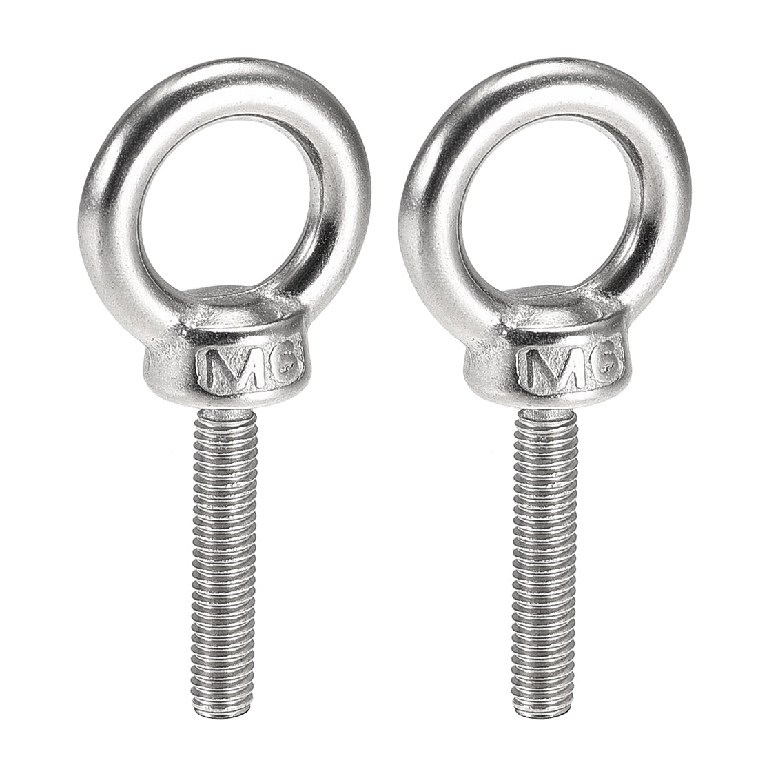 uxcell Uxcell 2 Pcs M6x30mm Thread 16mm Inside Dia 27mm Outside Dia 304 Stainless Steel Lifting Eye Bolt