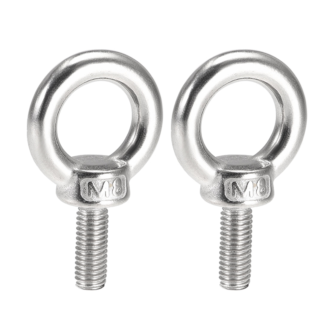 uxcell Uxcell 2 Pcs M8x20mm Thread 20mm Inside Dia 35mm Outside Dia 304 Stainless Steel Lifting Eye Bolt
