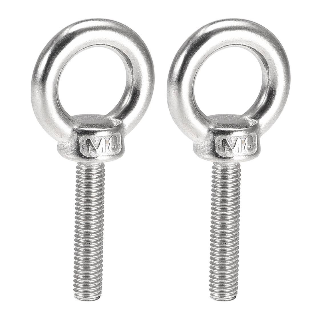 uxcell Uxcell 2 Pcs M8x40mm Thread 20mm Inside Dia 35mm Outside Dia 304 Stainless Steel Lifting Eye Bolt