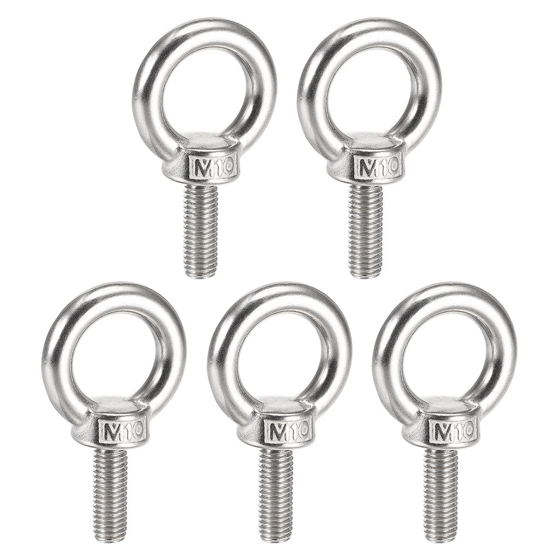 uxcell Uxcell 5 Pcs M10x25mm Thread 25mm Inside Dia 42mm Outside Dia 304 Stainless Steel Lifting Eye Bolt