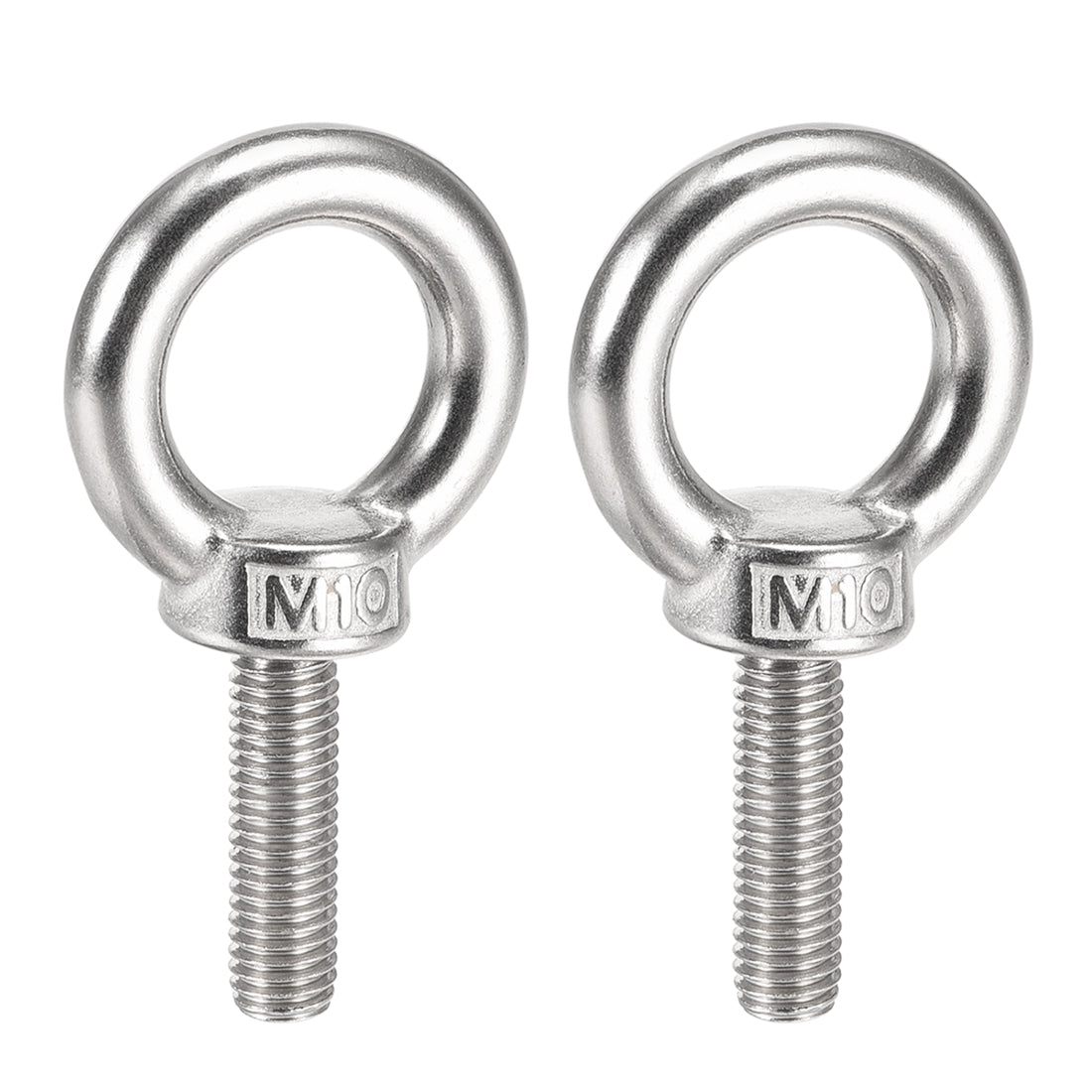 uxcell Uxcell 2 Pcs M10x35mm Thread 25mm Inside Dia 42mm Outside Dia 304 Stainless Steel Lifting Eye Bolt