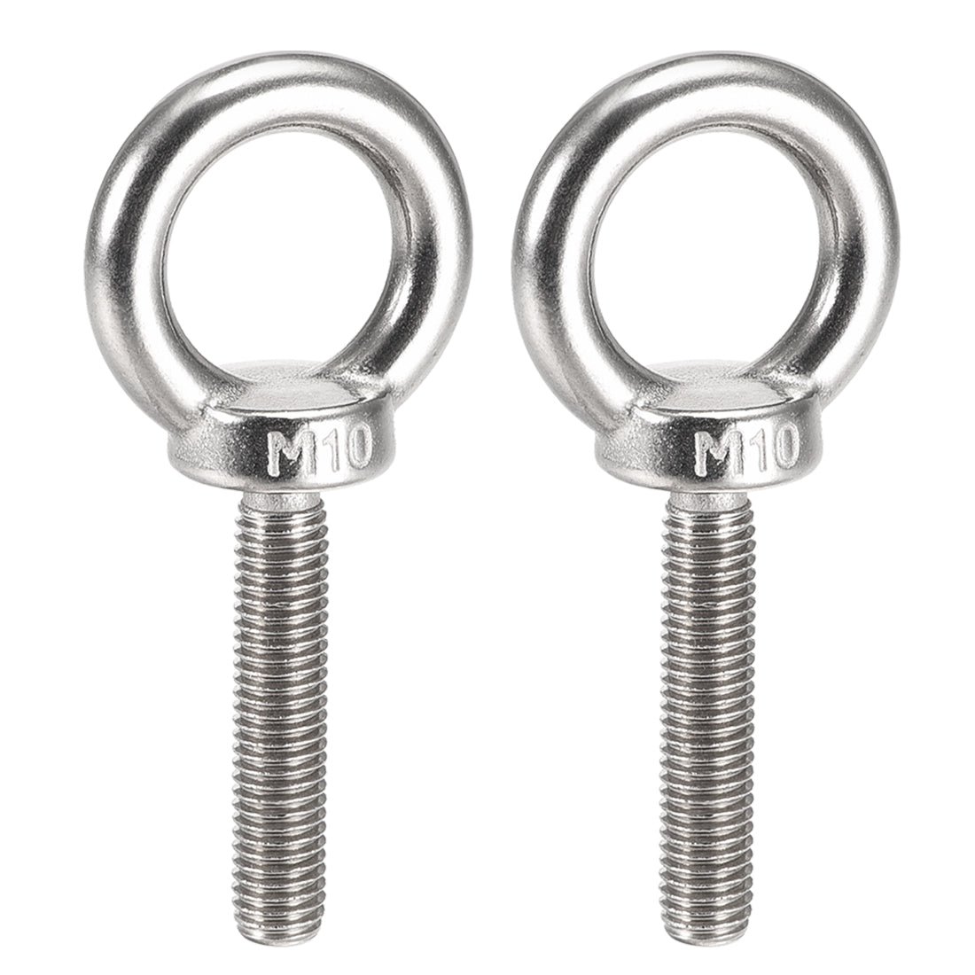 uxcell Uxcell 2 Pcs M10x50mm Thread 25mm Inside Dia 42mm Outside Dia 304 Stainless Steel Lifting Eye Bolt