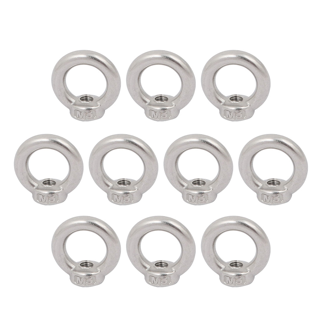 uxcell Uxcell M5 Female Thread 304 Stainless Steel Ring Shaped Lifting Eye Nut 10pcs