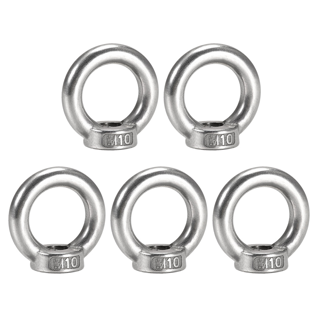 Uxcell Uxcell M12 Female Thread 304 Stainless Steel Ring Shaped Lifting Eye Nut 5pcs