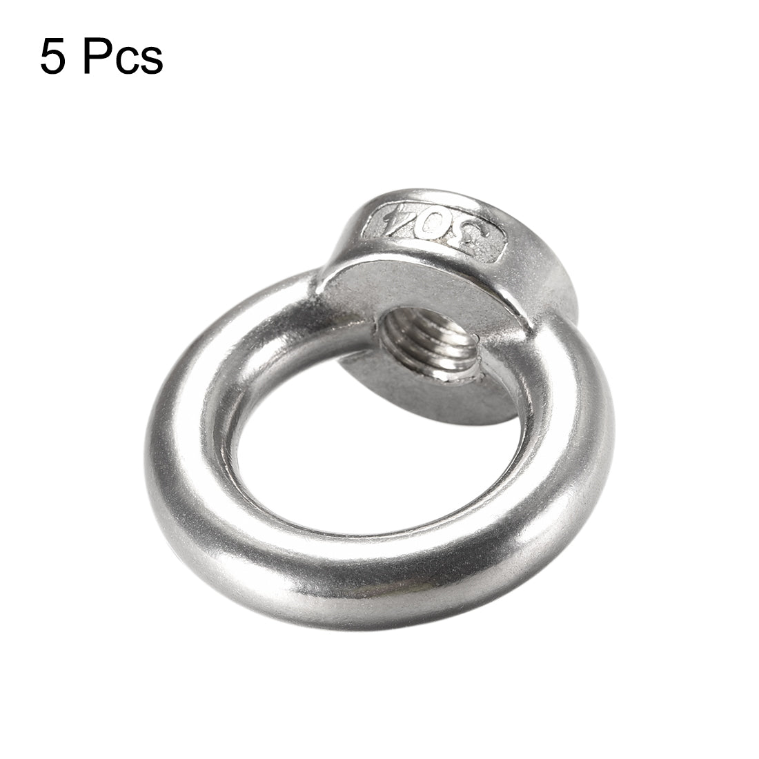 uxcell Uxcell M12 Female Thread 304 Stainless Steel Ring Shaped Lifting Eye Nut 5pcs
