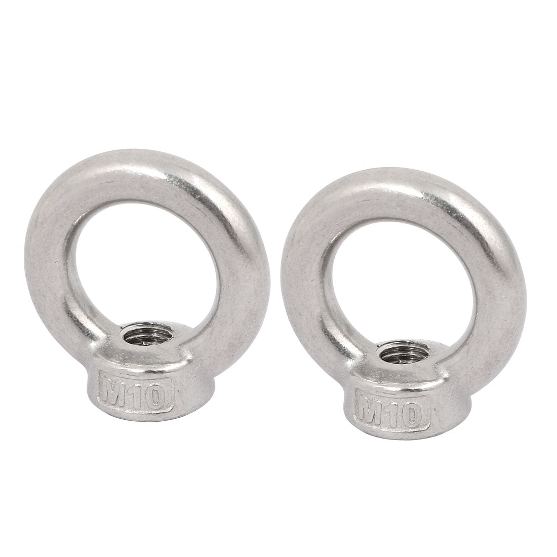 uxcell Uxcell M10 Female Thread 316 Stainless Steel Ring Shaped Lifting Eye Nut 2pcs