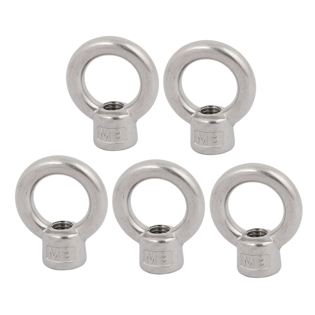 uxcell Uxcell M8 Thread 304 Stainless Steel Japanese Style Ring Shaped Lifting Eye Nut 5pcs
