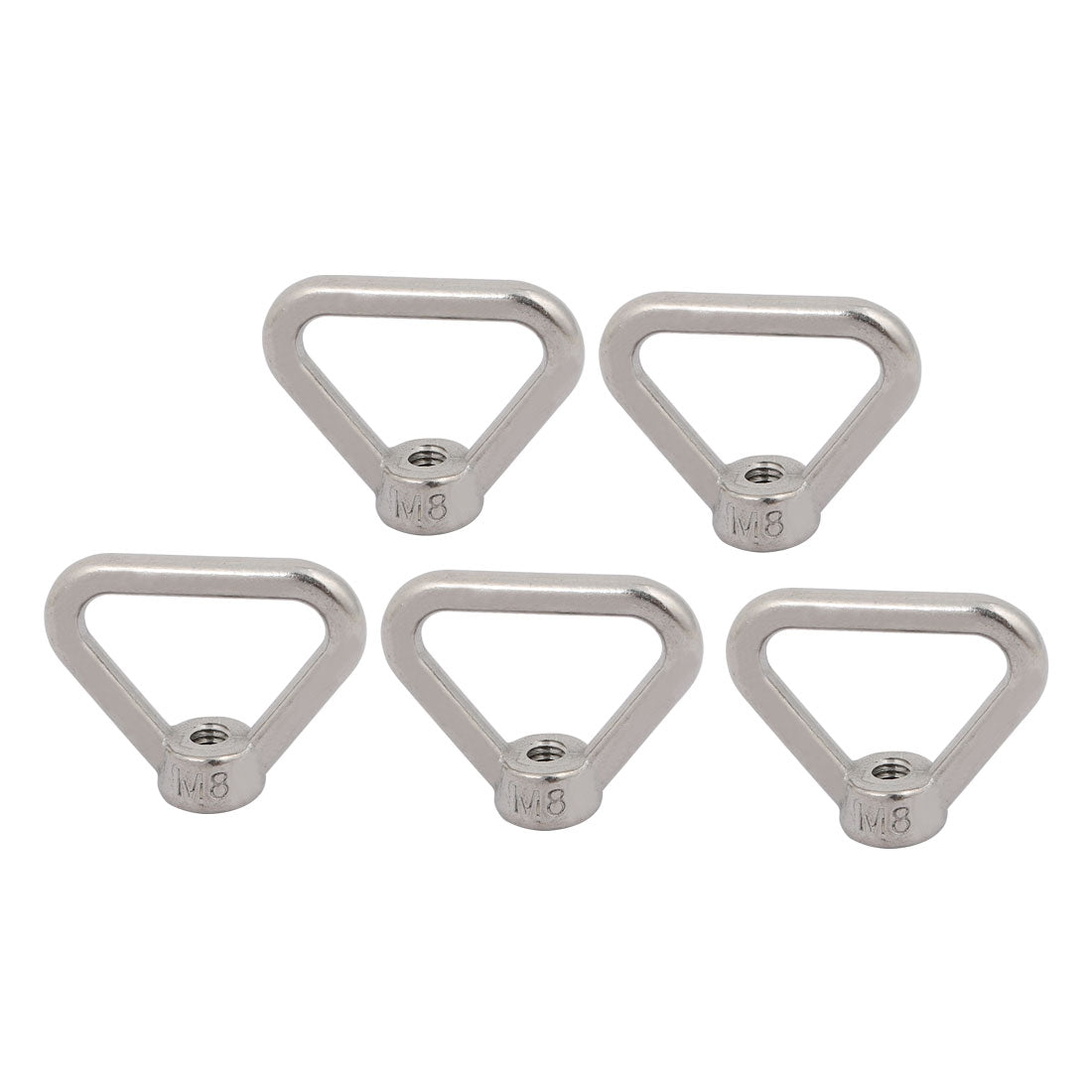 uxcell Uxcell M8 Thread 304 Stainless Steel Triangle Ring Shaped Lifting Eye Nut 5pcs
