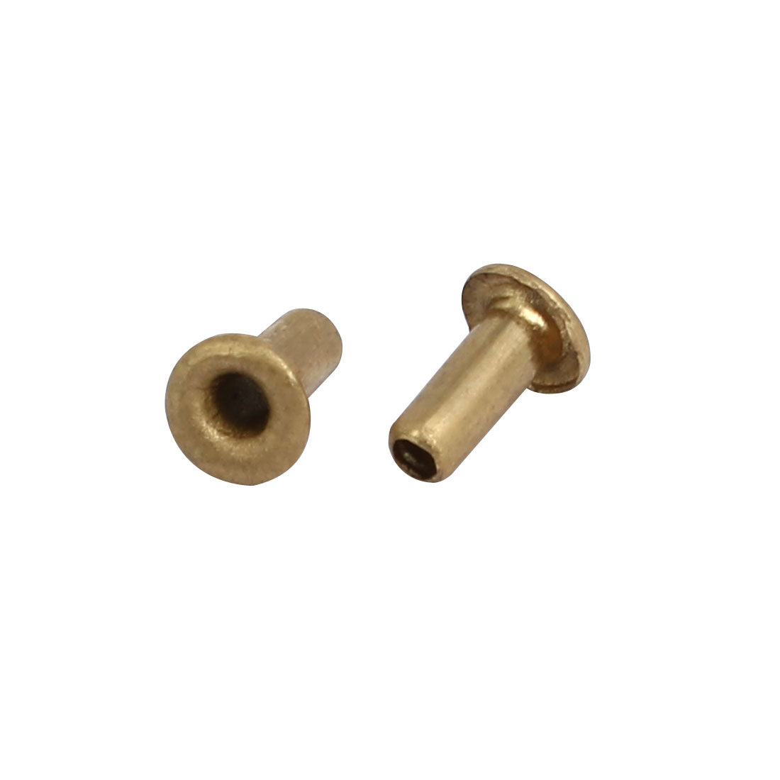 uxcell Uxcell 500pcs M2x5mm Brass Plated Metal Hollow Eyelets Rivets Gold Tone