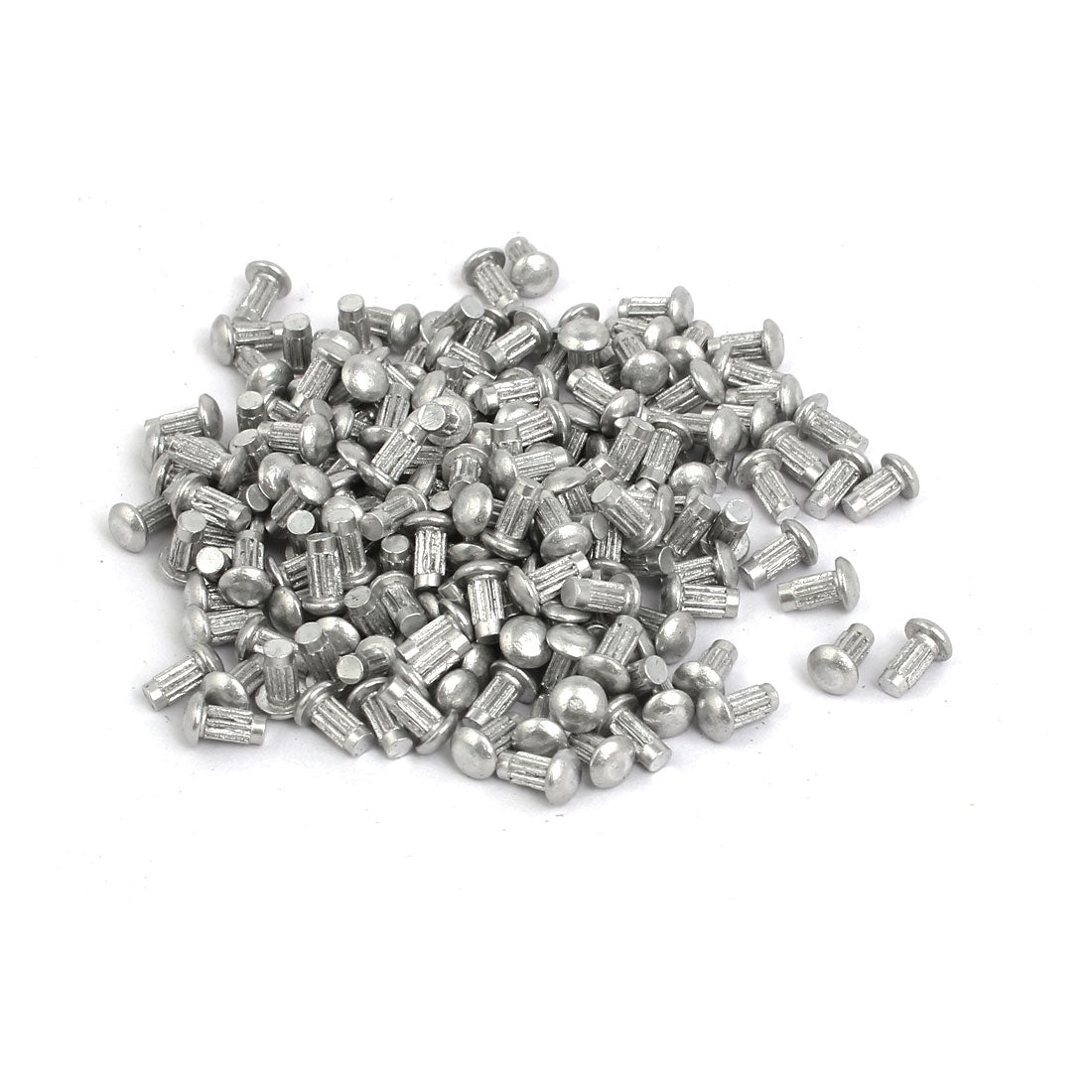 Uxcell 200pcs M2.5 x 5mm Knurled Shank Round Head Aluminum Solid Rivet ...