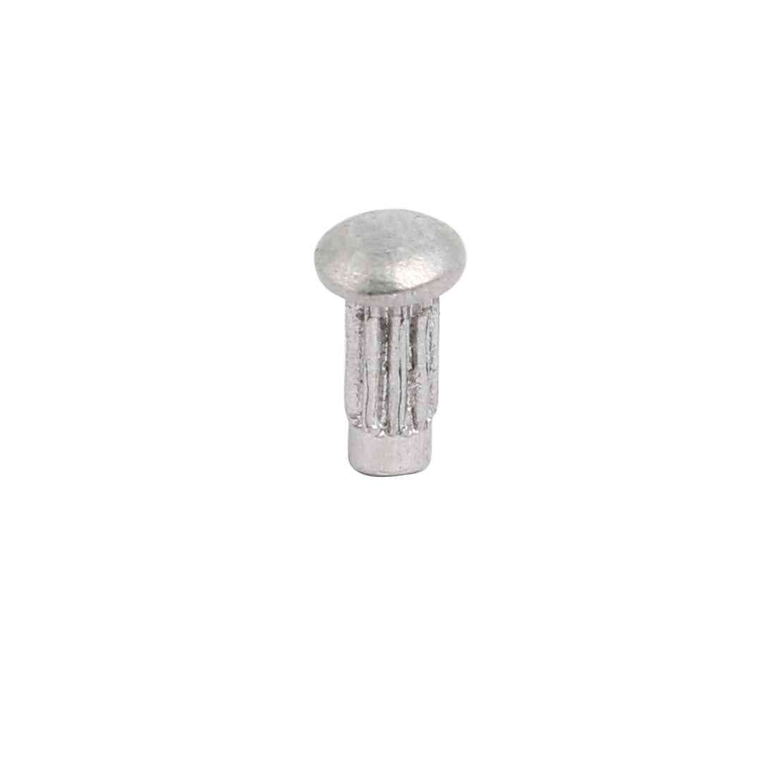 uxcell Uxcell 200pcs M2.5 x 6mm Knurled Shank Round Head Aluminum Solid Rivet Silver Tone