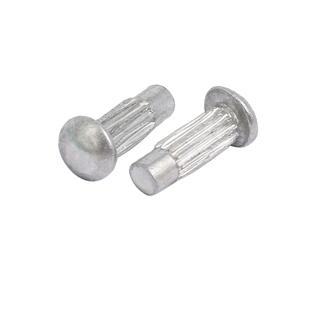 uxcell Uxcell 200pcs M2.5 x 8mm Knurled Shank Round Head Aluminum Solid Rivet Silver Tone