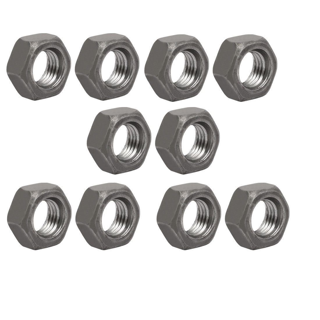 uxcell Uxcell 10pcs M12 x 1.5mm Pitch Metric Fine Thread Carbon Steel Left Hand Hex Nuts