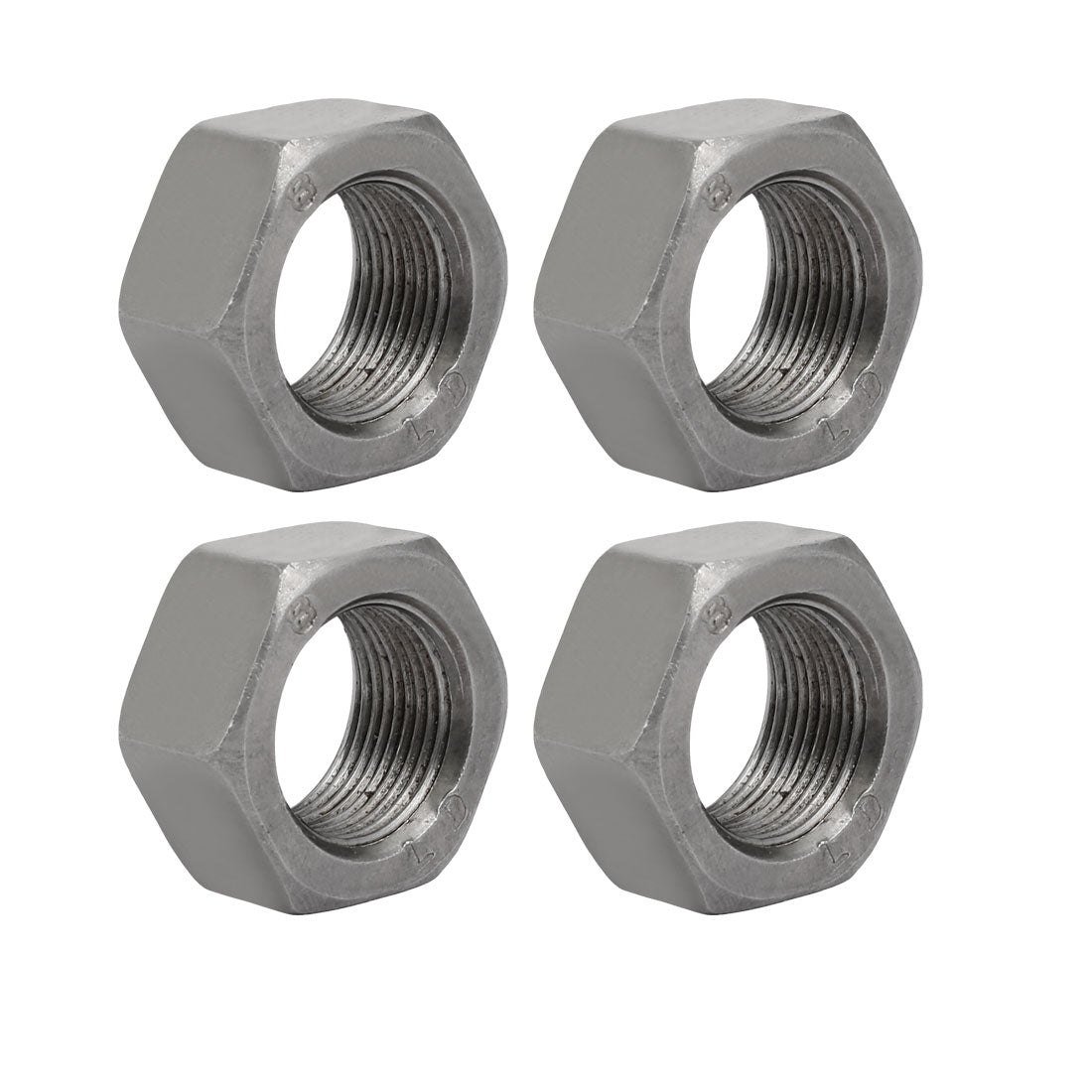 uxcell Uxcell 4pcs M22 x 1.5mm Pitch Metric Fine Thread Carbon Steel Left Hand Hex Nuts