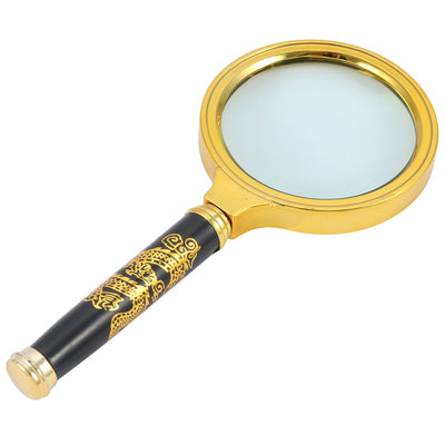 Harfington Uxcell Handheld 10X Magnifying Glass Book Magnifier Loupe Gold Tone