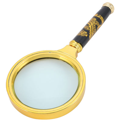 Harfington Uxcell Handheld 10X Magnifying Glass Book Magnifier Loupe Gold Tone