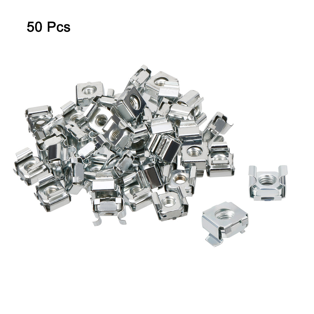 uxcell Uxcell 50 Pack, M8 Cage Nut, Carbon Steel Zinc Plated for Server Shelf Cabinet