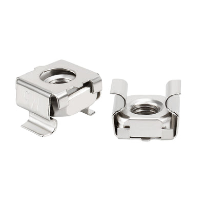 Harfington Uxcell 55 Pack, M5 Cage Nut, Carbon Steel Nickel Plated for Server Shelf Cabinet