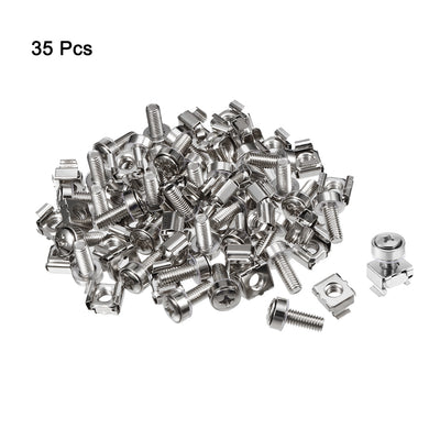 Harfington Uxcell 35 Pack, Cage Nuts and Screws, M5x16mm, Carbon Steel for Server Rack Cabinet