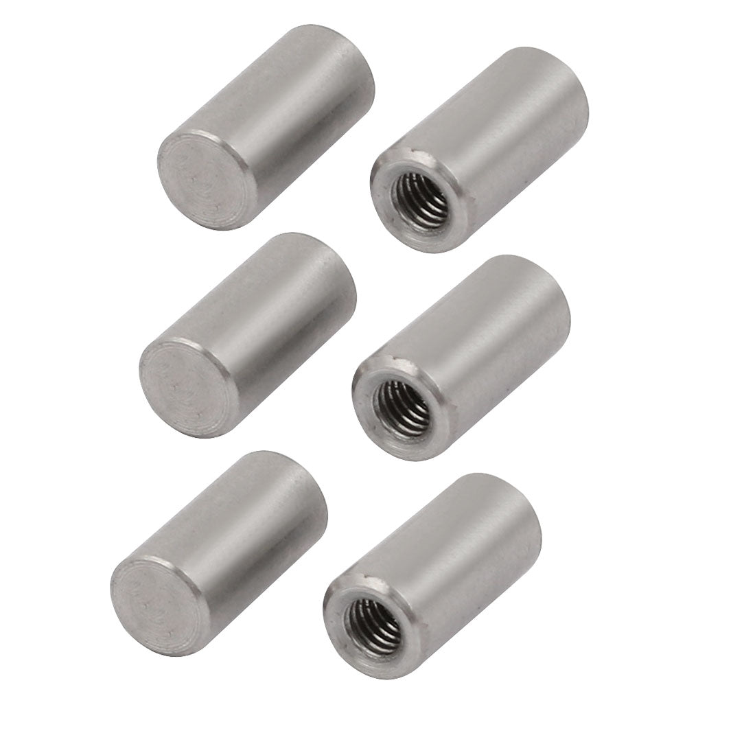 uxcell Uxcell 304 Stainless Steel M3 Female Thread 5mm x 10mm Cylindrical Dowel Pin 6pcs