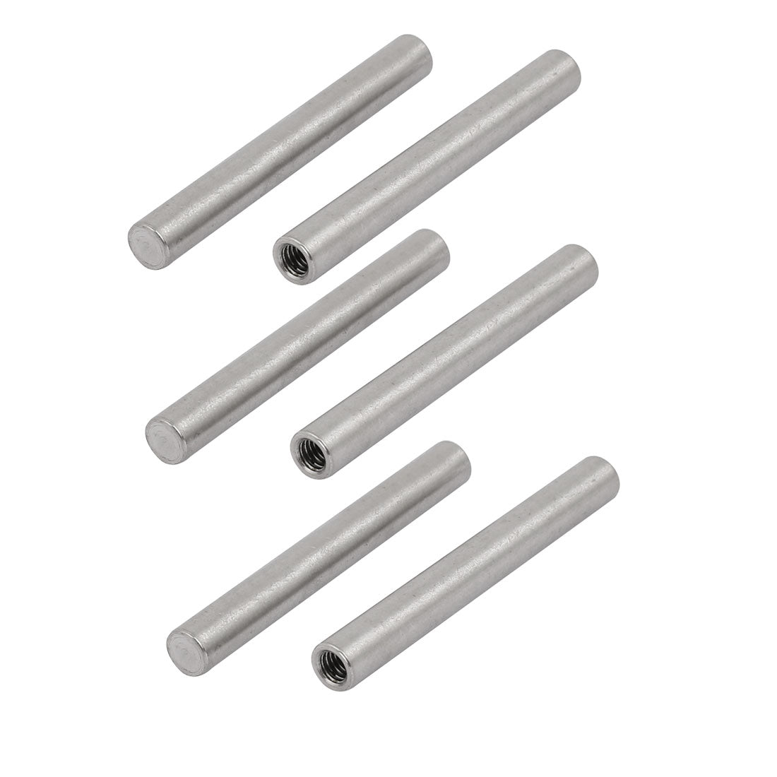 uxcell Uxcell 304 Stainless Steel M4 Female Thread 6mm x 50mm Cylindrical Dowel Pin 6pcs