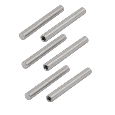 Harfington Uxcell 304 Stainless Steel M4 Female Thread 6mm x 50mm Cylindrical Dowel Pin 6pcs