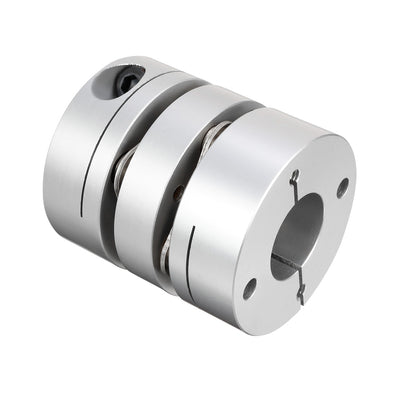 Harfington Uxcell 12mmx19mm Clamp Tight Motor Shaft Double Diaphragm Coupling accoupler