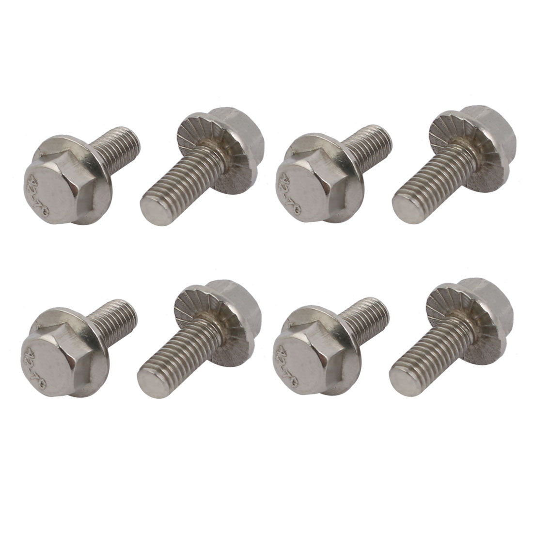 uxcell Uxcell M5x12mm Thread 304 Stainless Steel Hex Head Serrated Flange Screw Bolt 8pcs